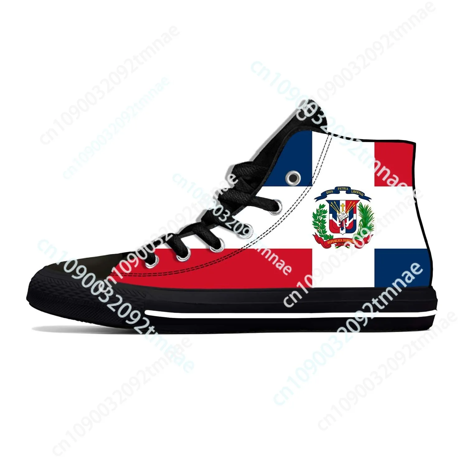 

Dominica Dominican Republic Flag Patriotic Pride Casual Cloth Shoes High Top Comfortable Breathable Custom Men Women Sneakers