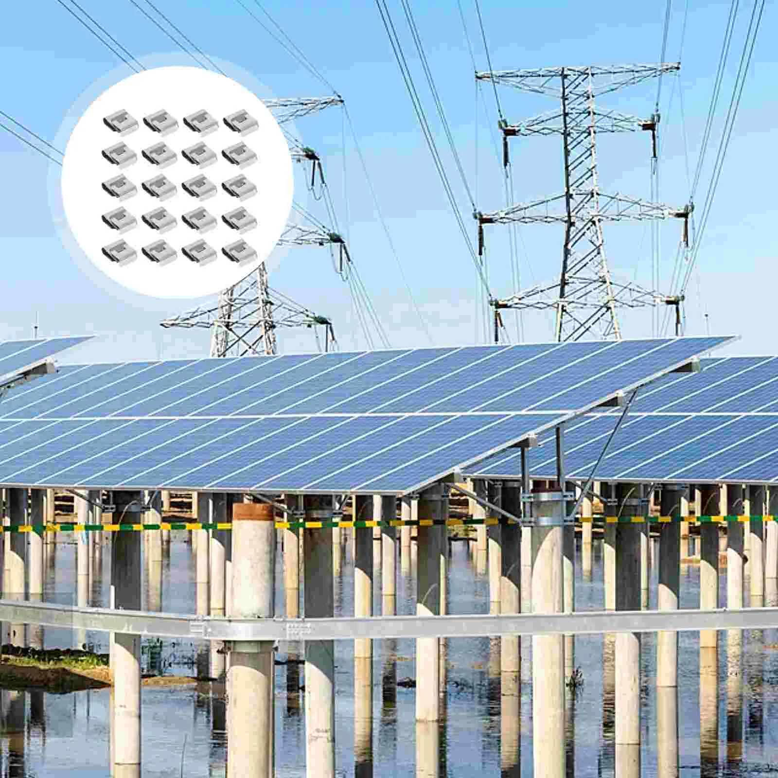 

30 Pcs Photovoltaic Clamp Solar Panel Cable Clips Wire Holder Stainless Steel Fixing