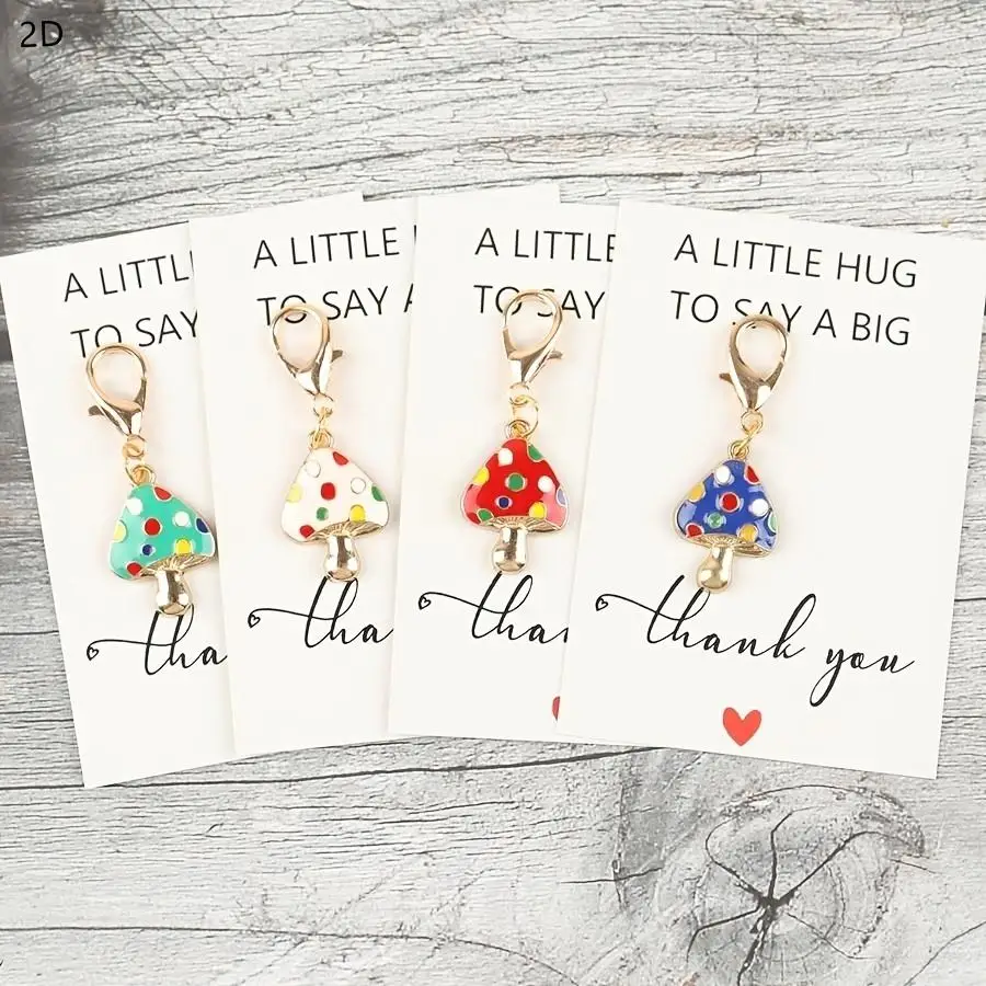 1/5/10/20/50/100pcs Colorful Mushroom Keychain with Pocket Hug Card, Perfect Gift for Teachers, Friends, Family, Best Gift for B