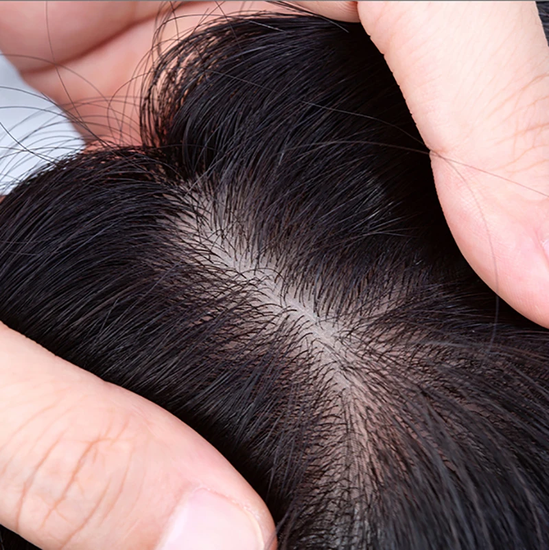 Parrucchino per capelli umani per donna macchina per Base In seta Topper per capelli Remy Clip invisibile per parti libere nelle estensioni dei capelli parrucchino naturale