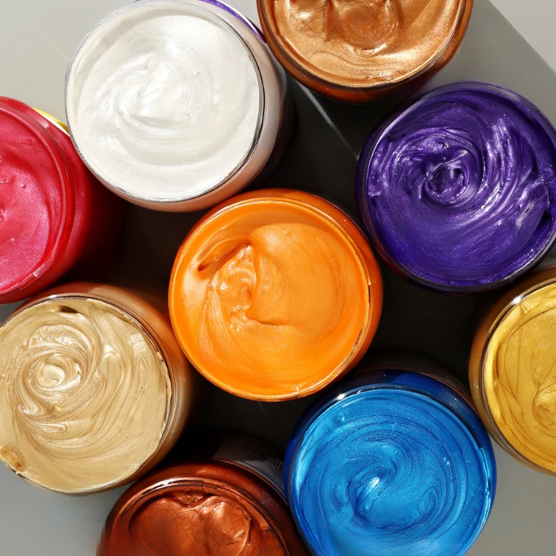 18 Colors Pearlescent Metallic Acrylic Paint 100ml/300ml Wall Painting Hand Painted DIY Handcraft Art Coloring Pigment