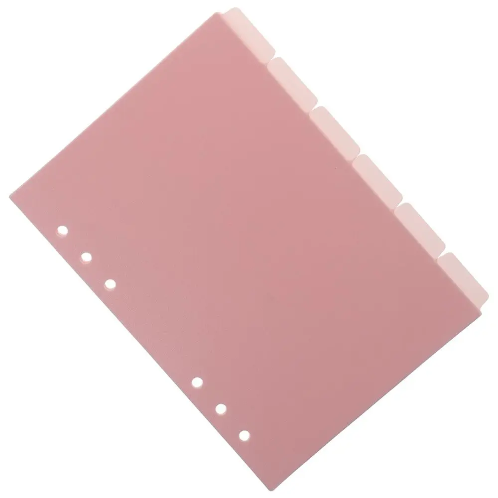 6 PCS Planner 6 PCS Binder Divider A5 Plastic Index Page Tabs Pink 6 Ring Binder Index Dividers Home