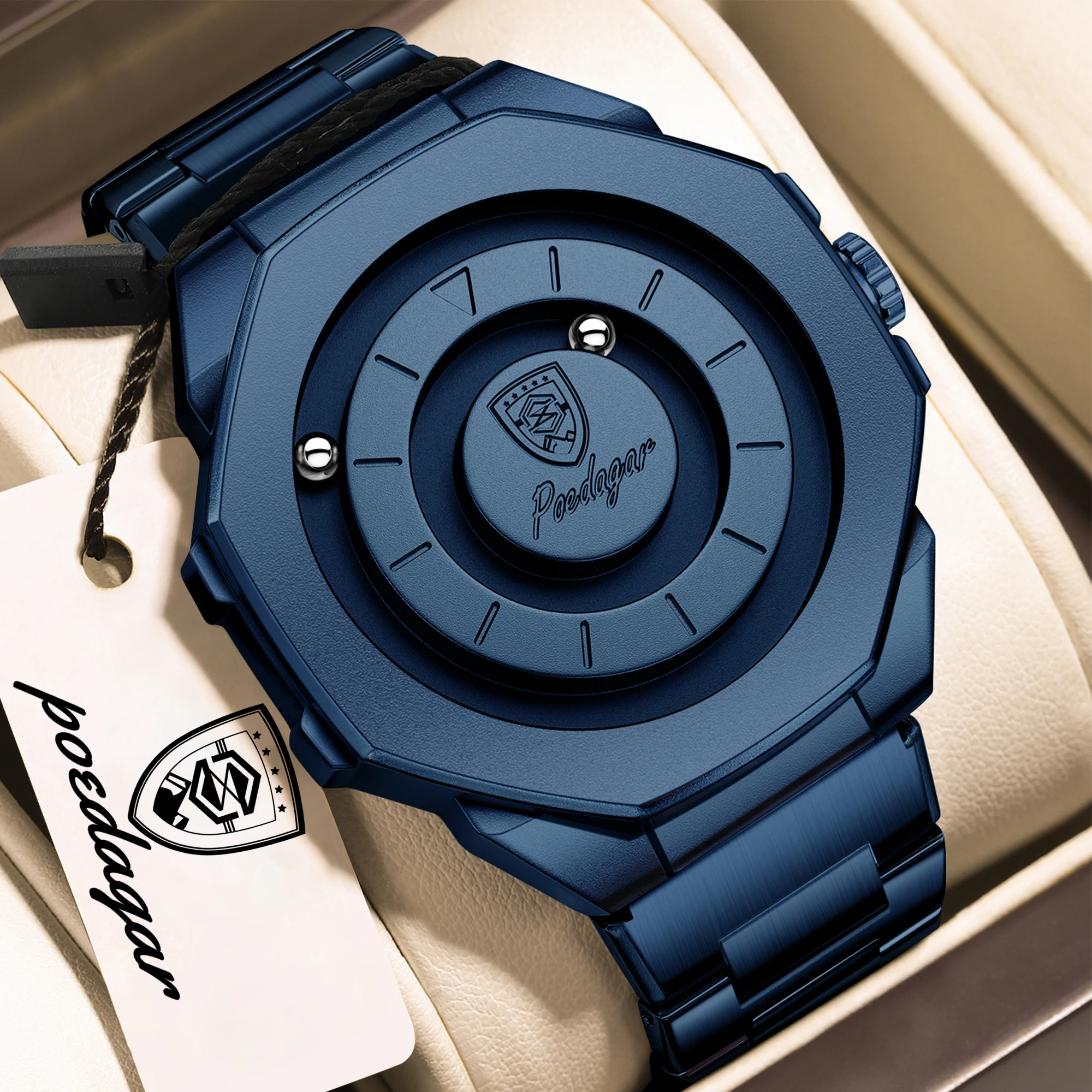 POEDAGAR Top Creative Men Wristwatch Fashion Waterproof Stainless Steel Man Watch Quartz New Business Men's Watches Reloj Hombre