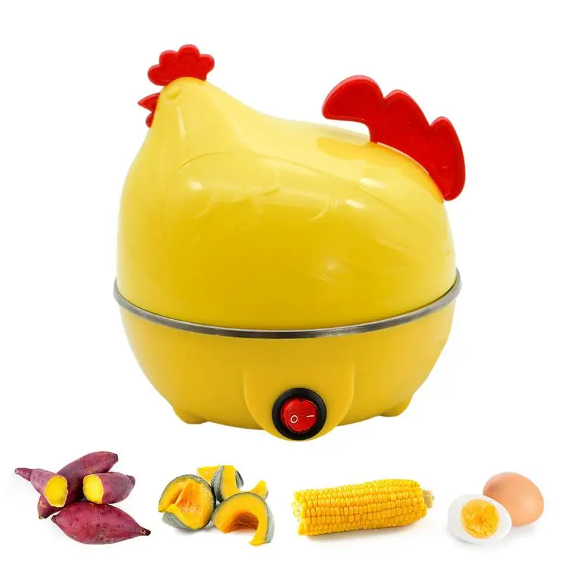 Electric Egg Cooker Multifunction Chicken Shape Rapid Egg Boiler 7 Egg Capacity Automatic Shut Off Mini Breakfast Machine