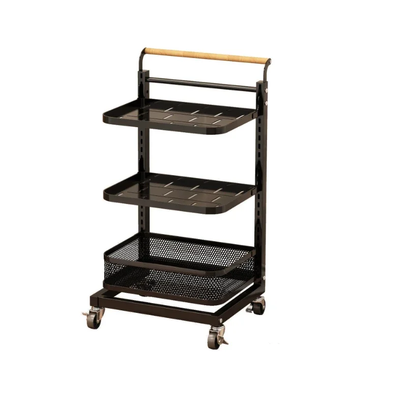 

Movable Adjustable Snack Pot Storage Rack Kitchen Shelf Simple Household