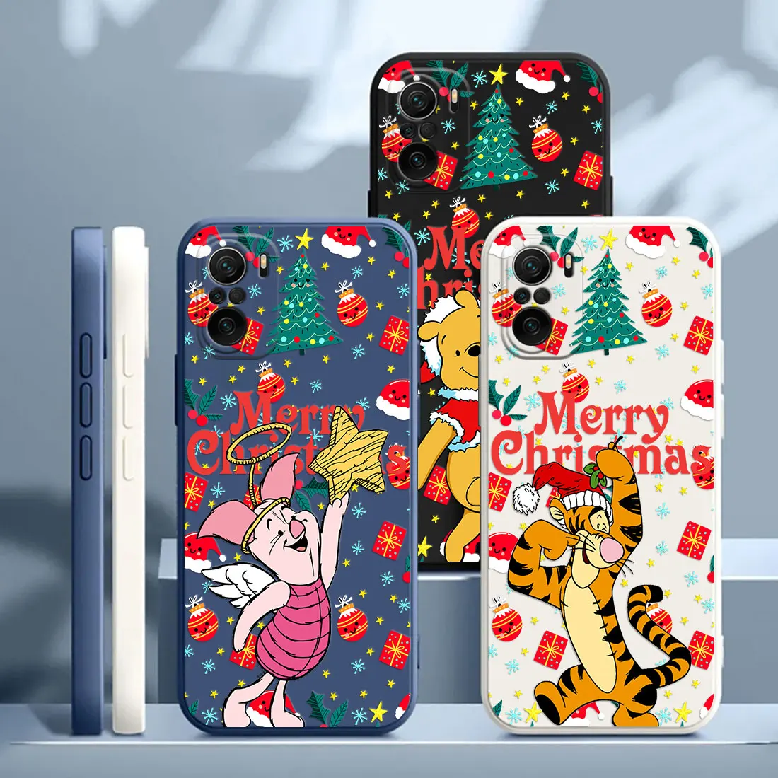 

Christmas Tigger Piglet Winnie Case For Xiaomi Poco X7 F7 M7 X4 X5 F6 M6 Pro 5G X3 Mi 11 11T 12T 13T 14T 15T Pro 15 Phone Cover