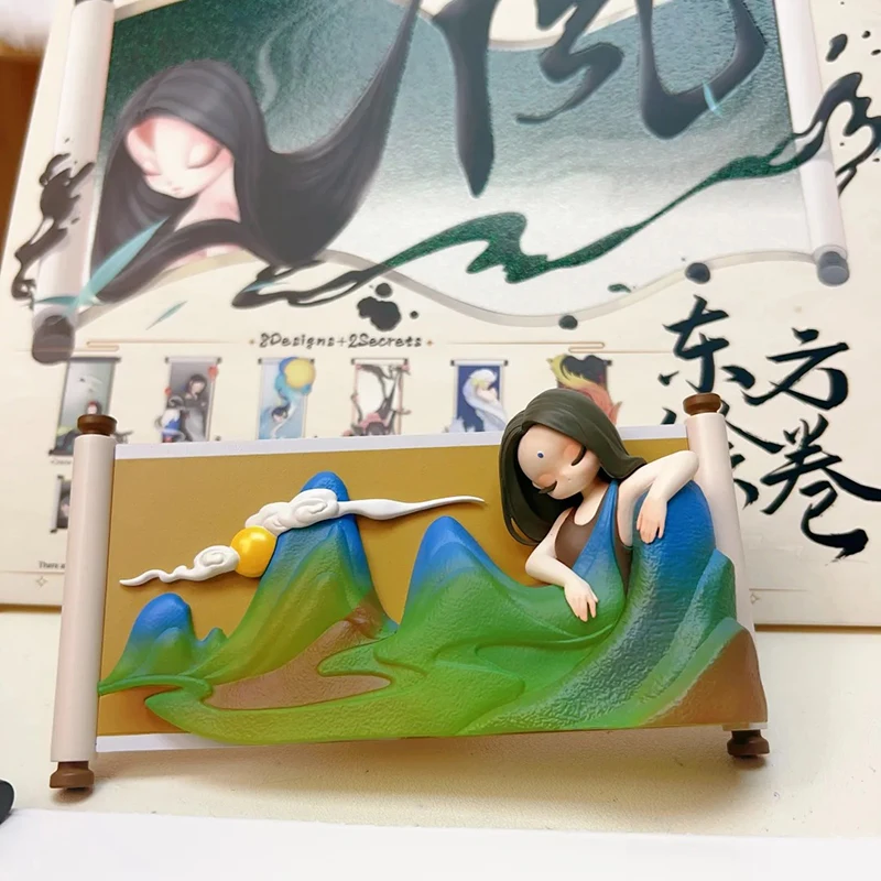 Hot Genuine Sleep Chinese Scroll Series Blind Box Kawaii Collection Model Mysterious Box Trendy Toys Home Ornaments Girls Gift