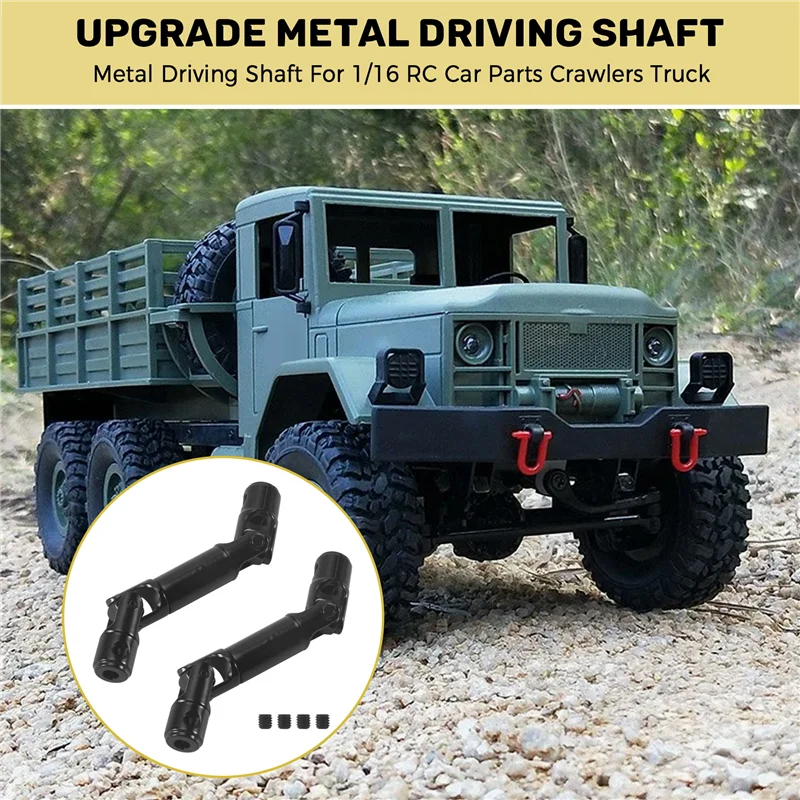 XX-2PCS eje de conducción de Metal mejorado para WPL Henglong 1/16 RC piezas de coche camión sobre orugas