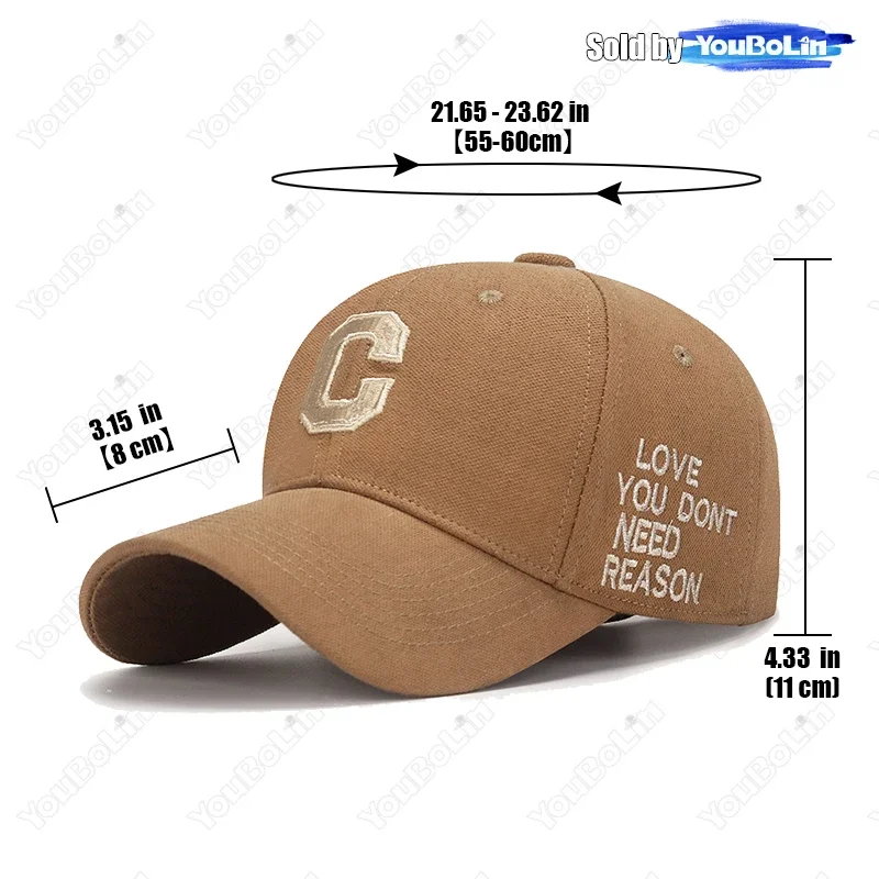 قبعة بيسبول عصرية للرجال والنساء للربيع والخريف على الطراز الكوري الجديد بحروف C، قبعة ظلة عصرية للشارع