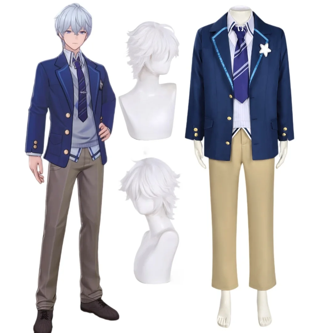

Game Neverness to Everness Zero Cosplay Costumes Wig Men Full Set School Uniform