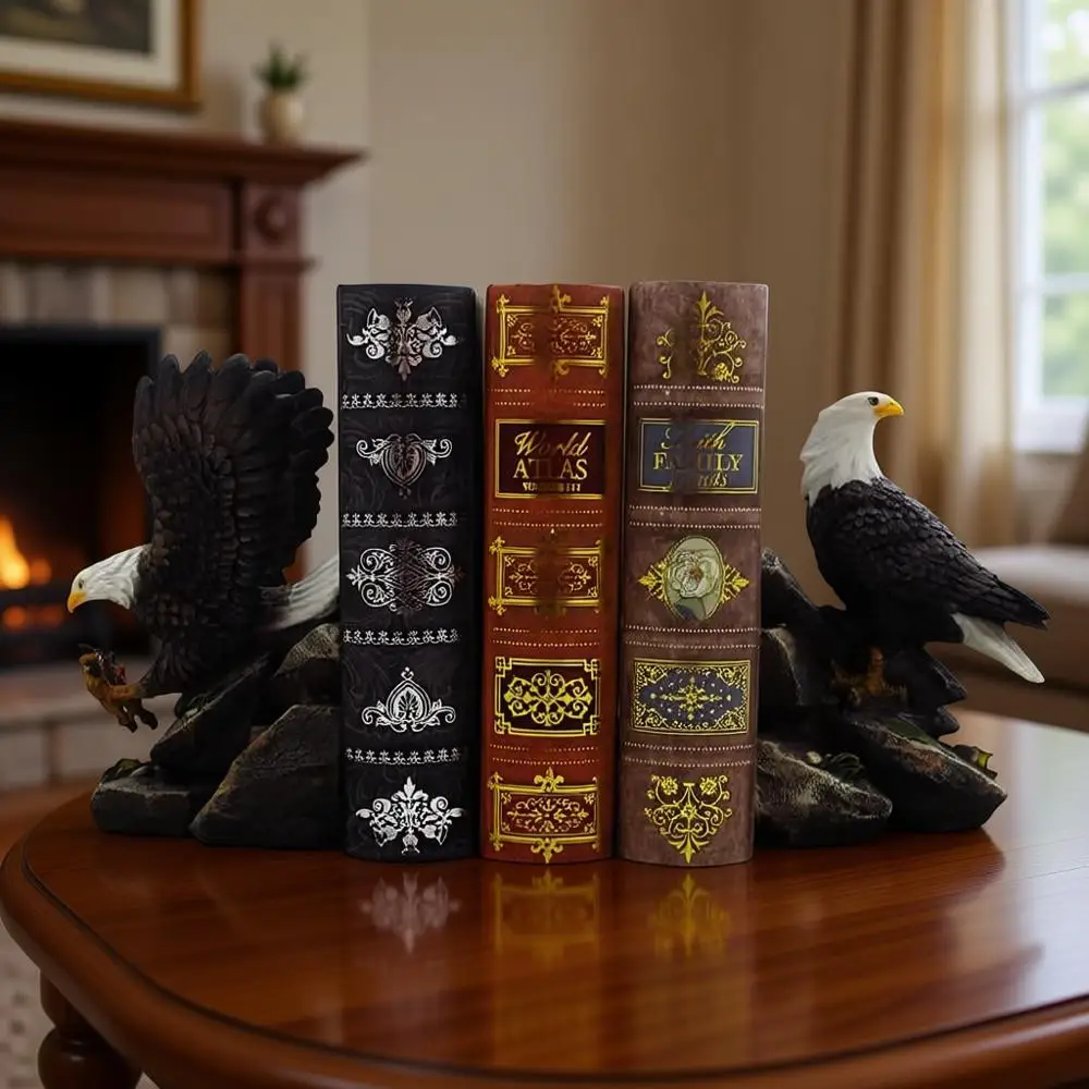 

Patriotic Bald Eagle Bookends for Office and Home, Bird Statue Figurines