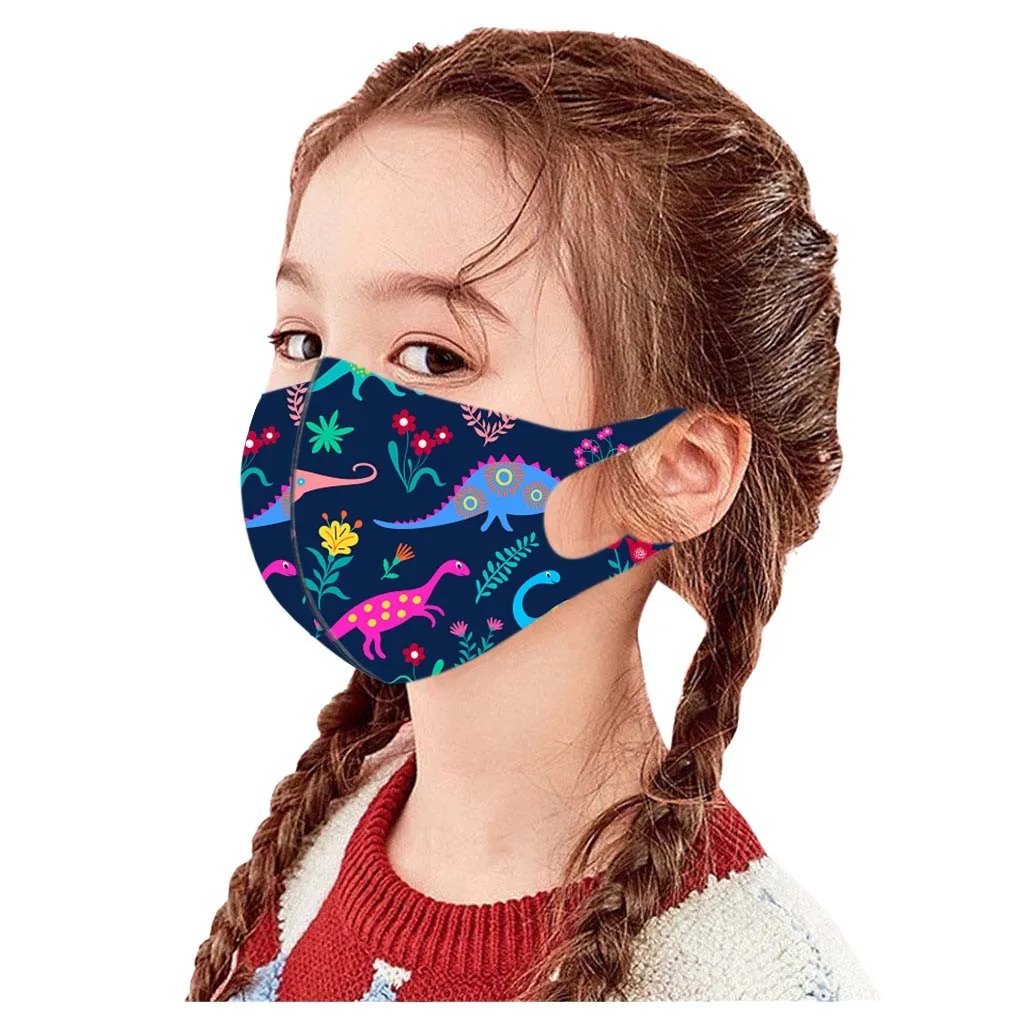 1pc Children'S Windproof Reusable Cotton Printed Protective Mask Essential Comfortable Mask For Long-Distance Travel маска