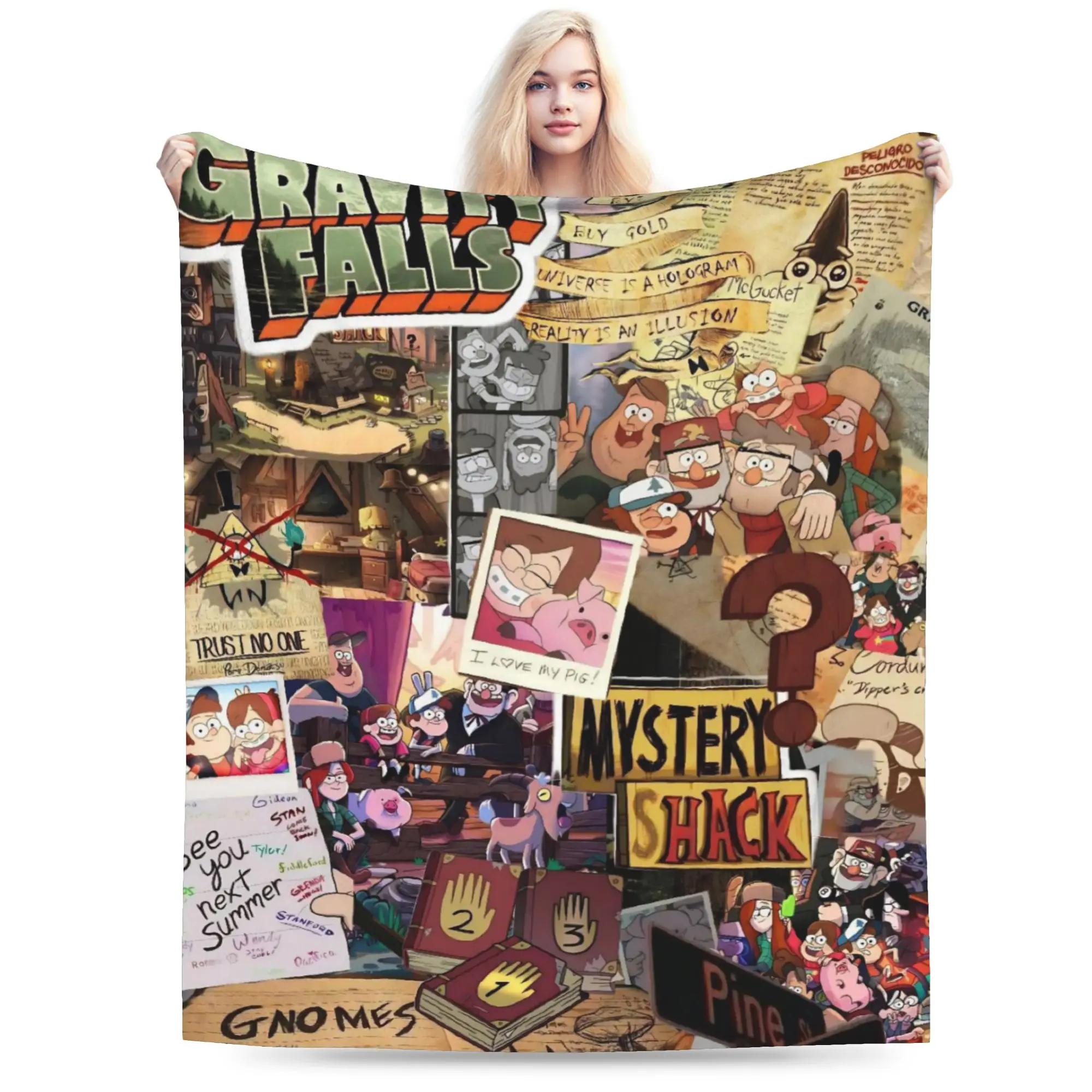 G-Gravity Falls Print Blanket For Men Women Cozy Soft  Throw Blankets for Couch 50x60 Inches Multi-size