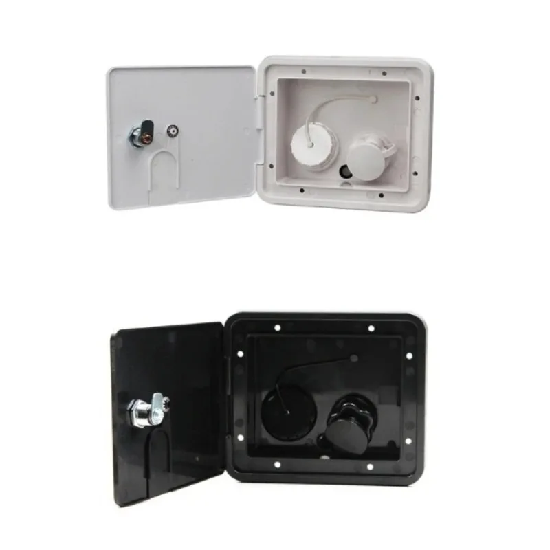 RV Gravity-Type Hatch Inlet, Square Pressure Inlet with Key and Screw, Suitable for Trailers/Campers/Motorhomes