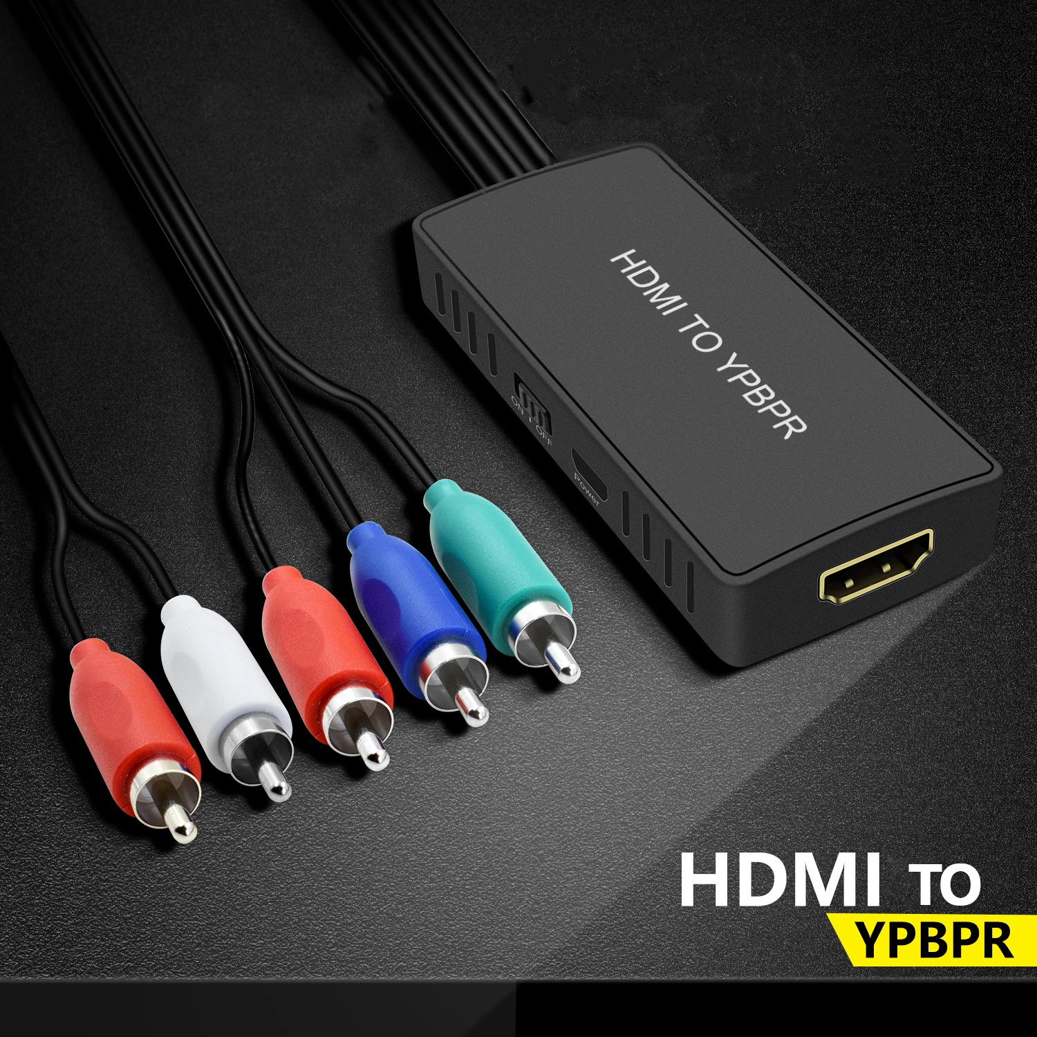 KuWFi Adapter konwertera HDMI na YPBPR R/L wyjście Audio 5RCA RGB konwerter Adapter R/L wyjście Audio