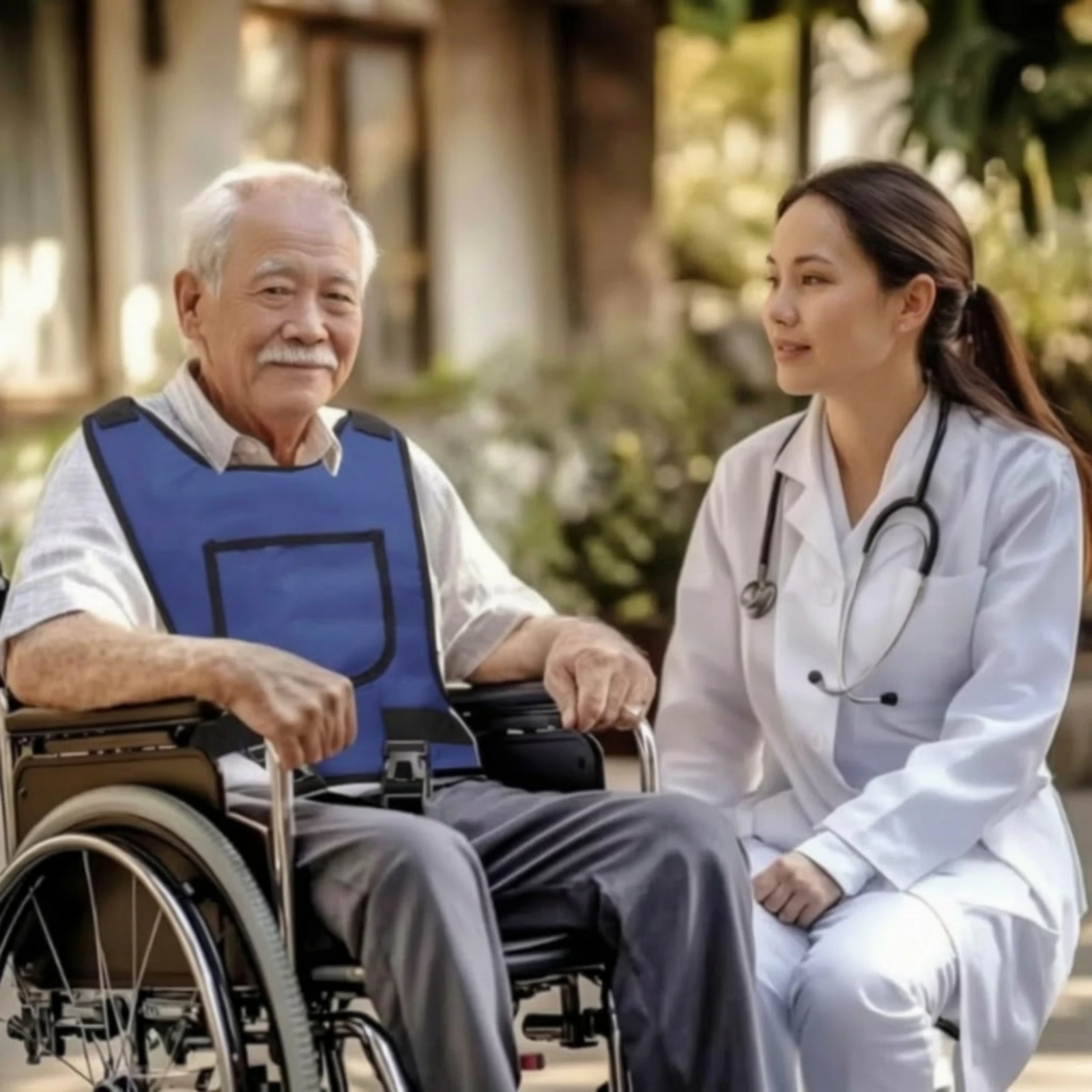 Wheelchair Harness with Pocket Stable Wheelchair Seat Belt with Pocket Restraint Comfortable Ventilated for Caregivers
