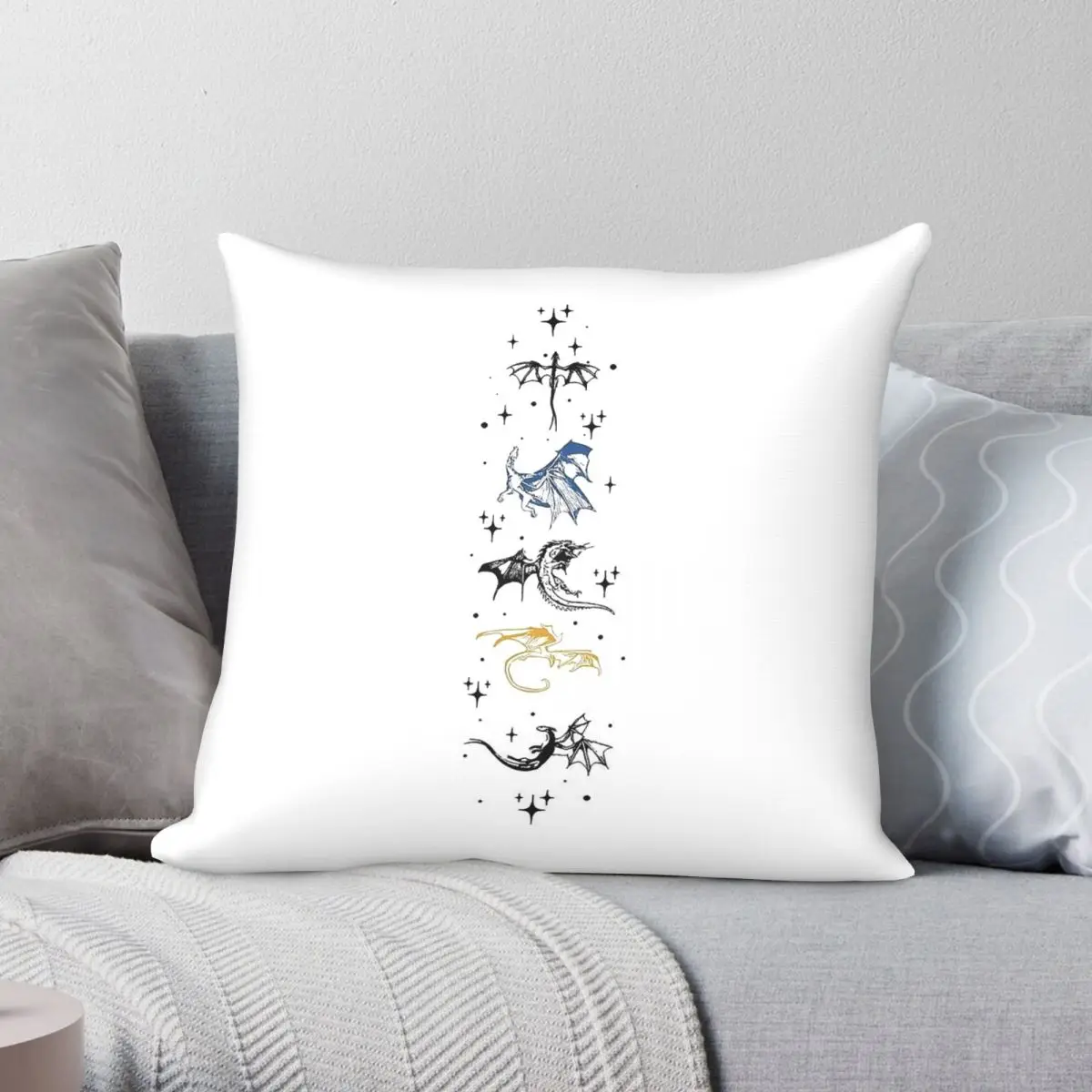 Dragon Rider Fourth Wing Empyrean Square Pillowcase Polyester Linen Velvet Printed Zip Throw Pillow Case Car Cushion Cover 18