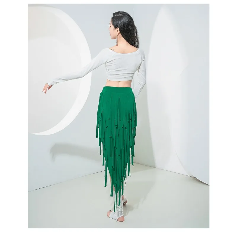 Maßgeschneiderte Bauchtanzkostüme 2025, neues Übungskleid, langärmlige Oberteile und Socken, ohne Quastenrock, Übungskleid