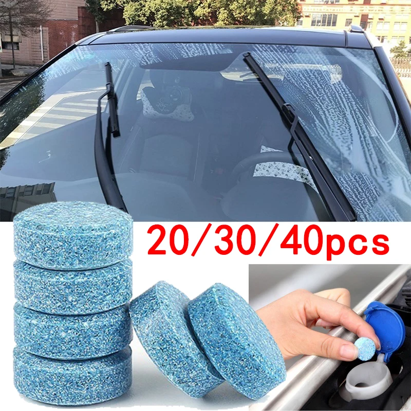 

20/30/40pcs Car Effervescent Washer Tablet Solid Cleaner Windscreen Wiper Effervescent Tablets Glass Cleaning Car Accessories