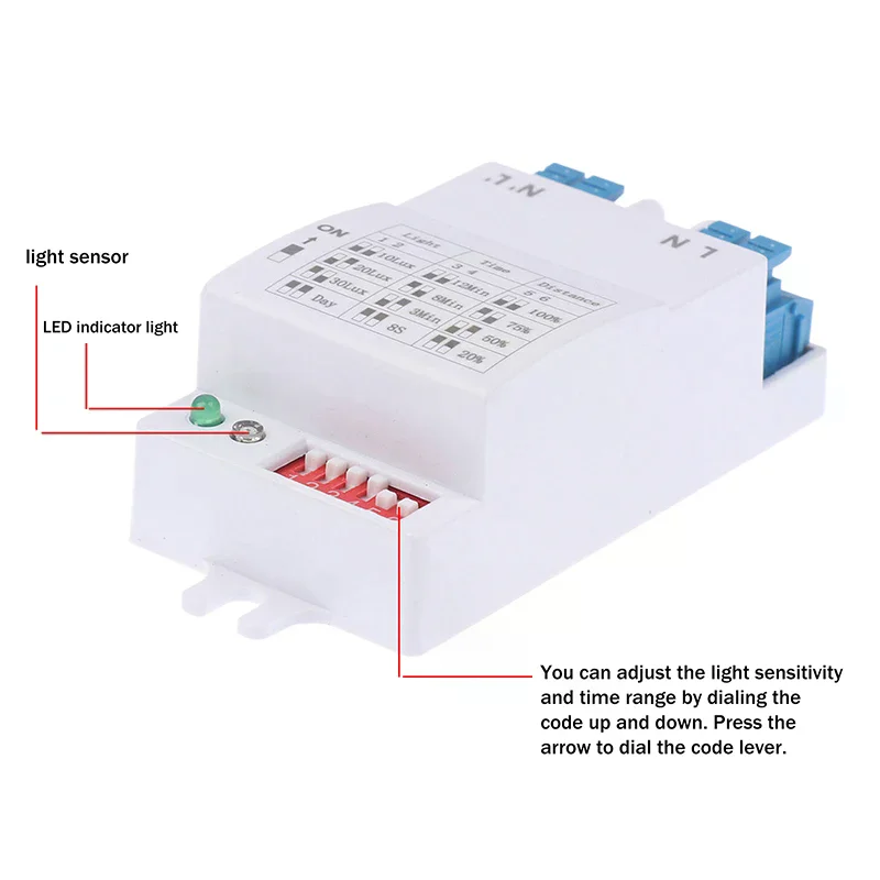 

5.8GHz LED Light Sensor Switch Module, 1/2Pcs Radar Microwave Motion Detector - Adjustable