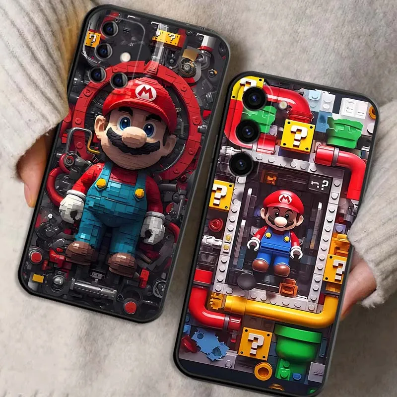 

Machinery Print Super M-Marios For Samsung Galaxy S25 S24 S23 S22 S21 S20 S10 Ultra Plus FE 5G Black Soft TPU Cover