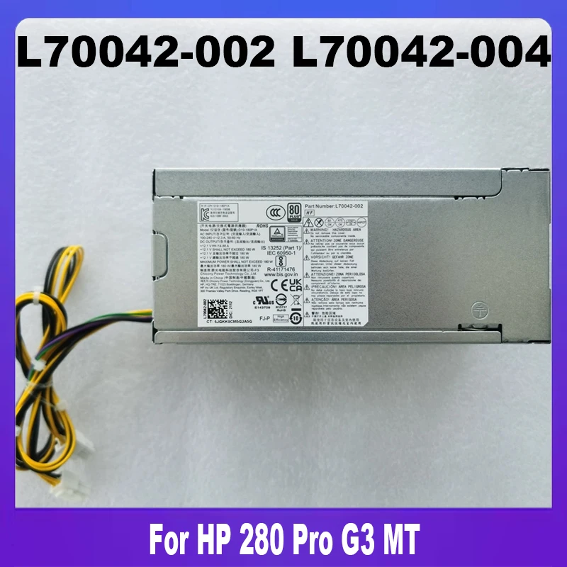 Original For HP 280 Pro G3 MT 180W Power Supply L70042-002 L70042-004 PCK017 D19-180P1A 100% Tested High Quality