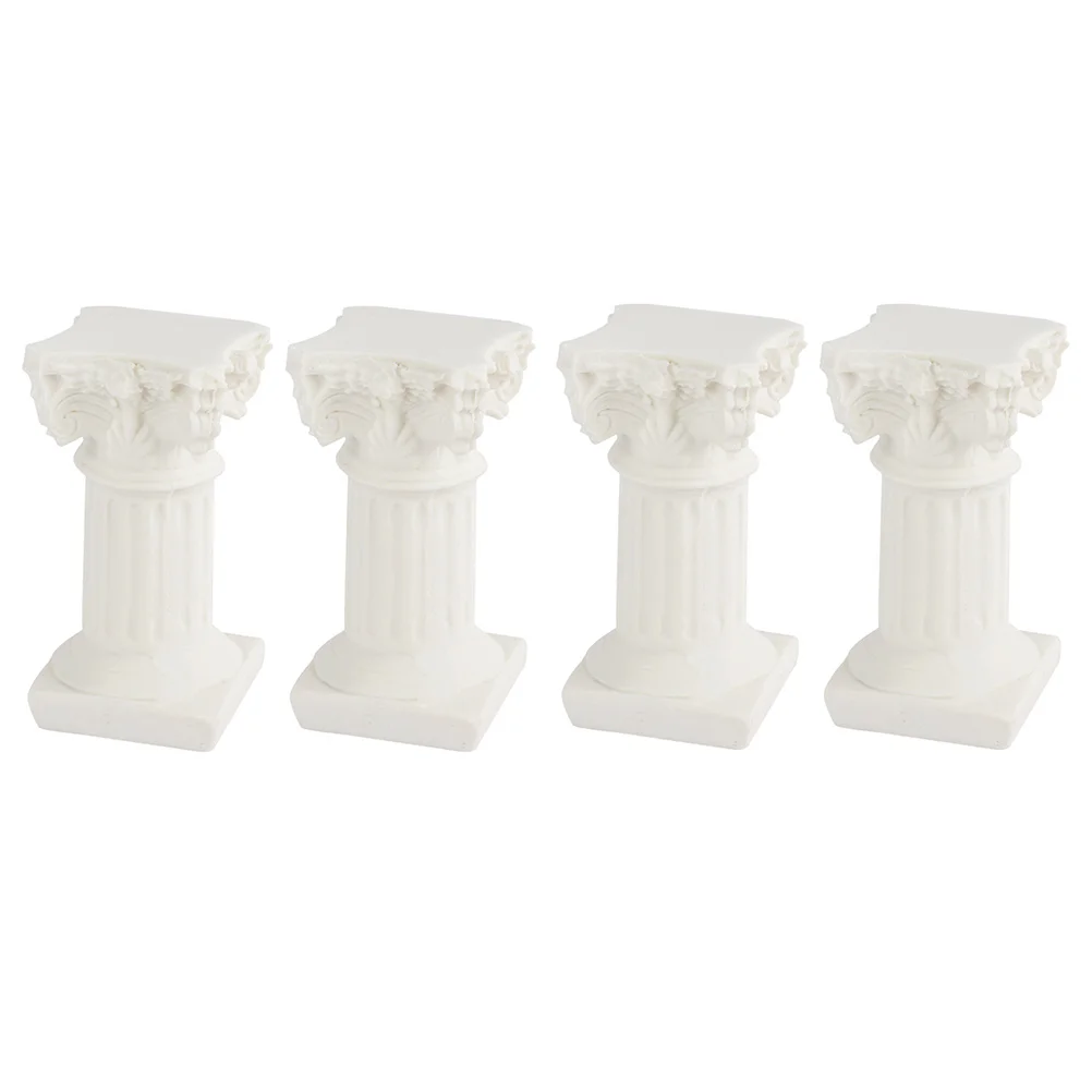 

4 Pcs Resin Pillar Model Miniature House Decor House L Layout Prop Roman Column Statue Sculpture Mini SceneAccessory