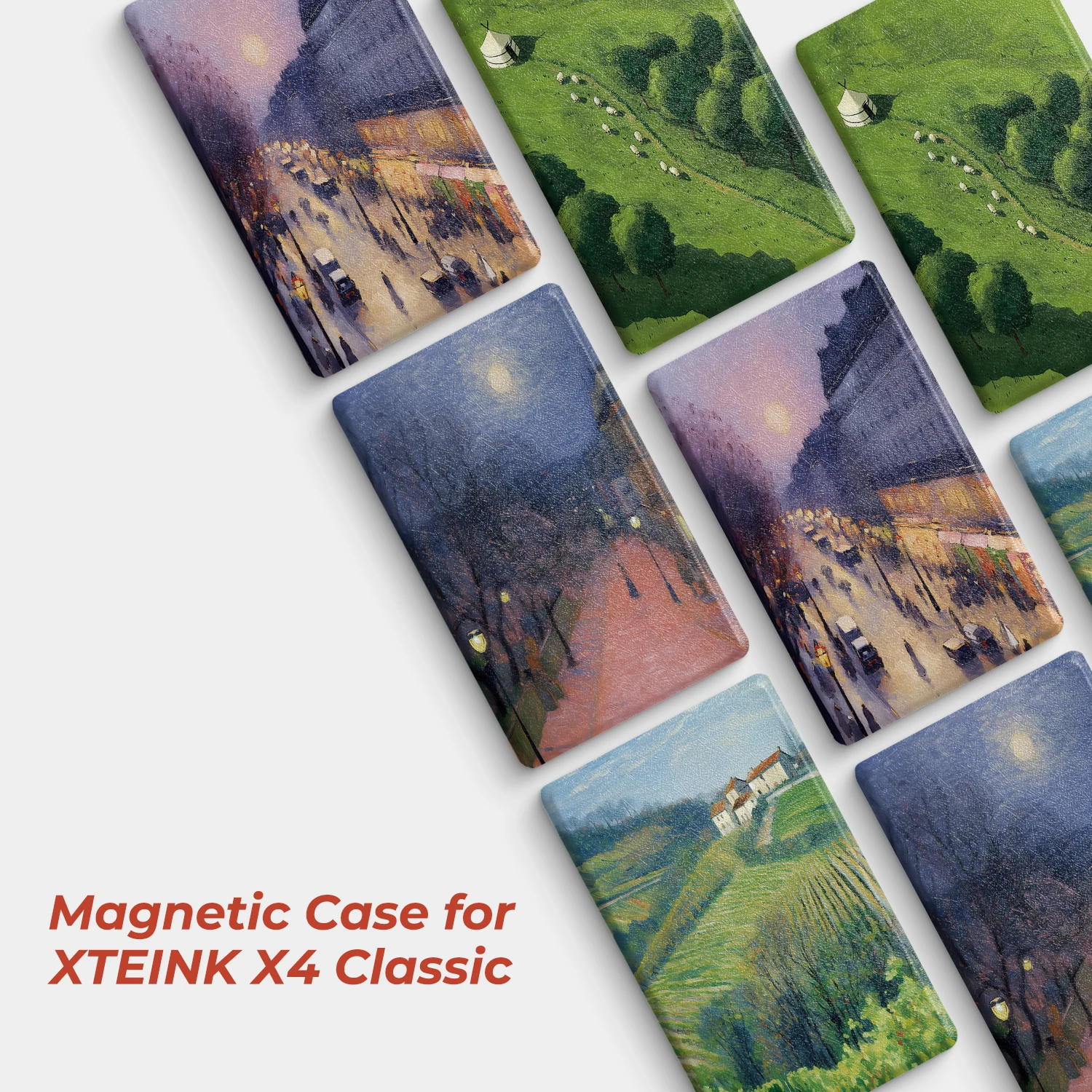 Twosheep Modern Art Case suit for XTEINK X4 Classic (X4 V2) Strong Magnetic Frameless Slim Thin Charging Cutout Cover Folio Skin