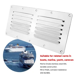 Rectangular Louvered Vent Grille Replacement Stainless Air Venting Panel Ventilation Grille for Marine Yacht RV- Caravan D7YA