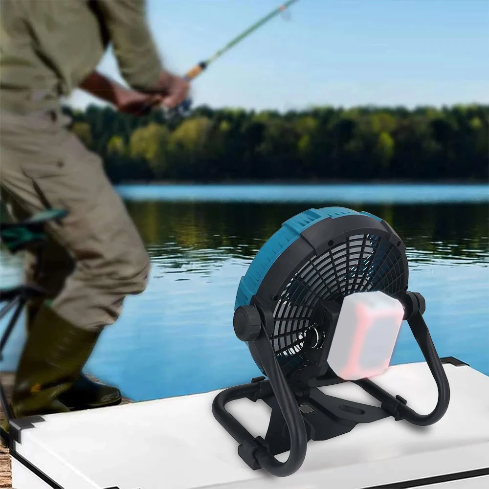 Ventilador de acampamento portátil alimentado ventilador de chão de mesa para makita 18v 20v bateria de lítio (sem bateria) ventilador recarregável resistente de 12 polegadas