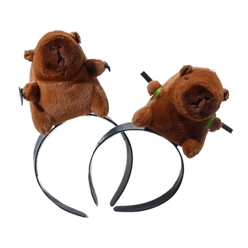 Makeup Party Costume Funny Capybara Hairband with Bangs Clip Headwear Bangs Clip Creative Headband for Makeup