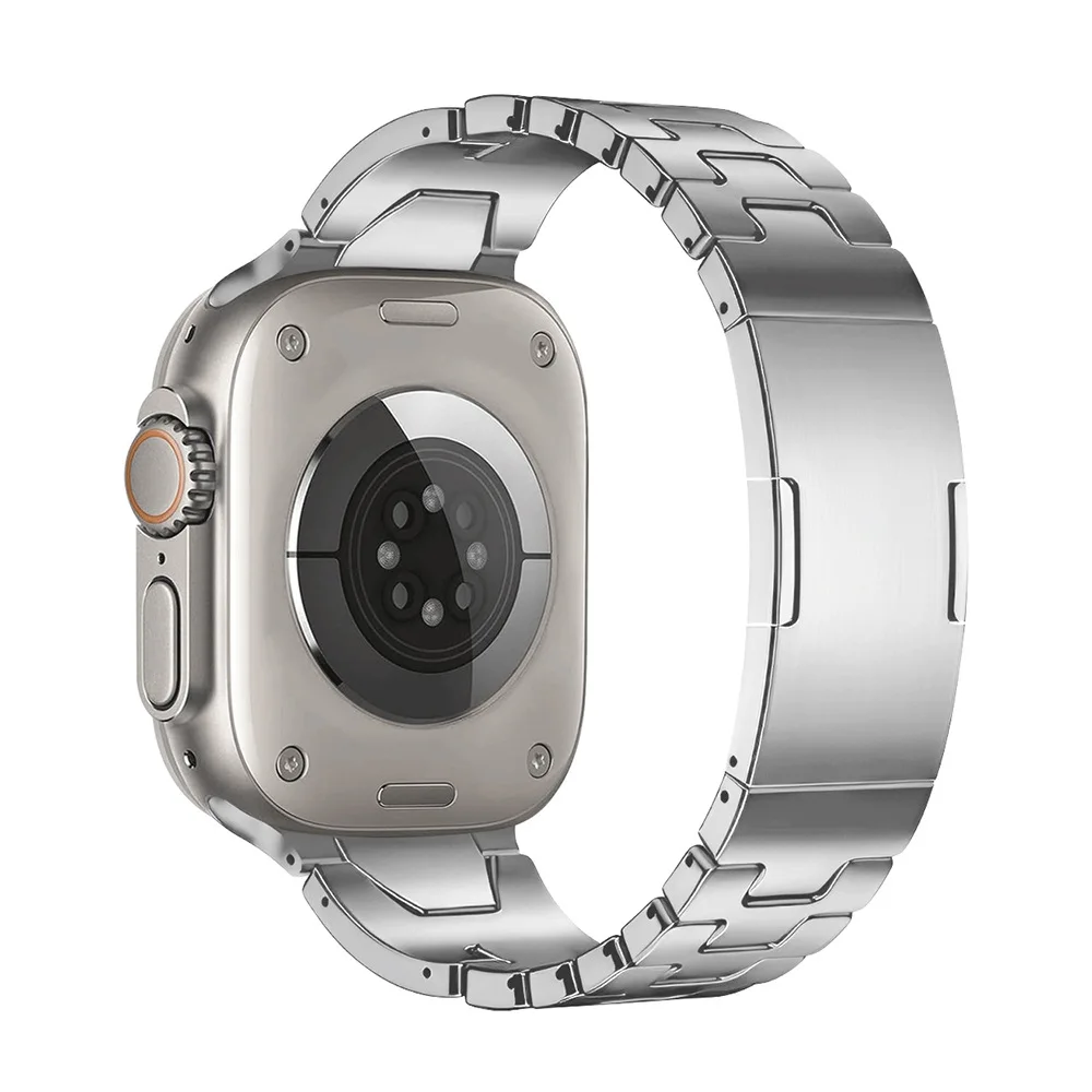 حزام من الفولاذ المقاوم للصدأ لساعة أبل الترا 2/1 49/46/45/42/38 مللي متر أداة مجانية سريعة التفكيك سوار معدني لساعة أبل 10 9 8 7 6 5