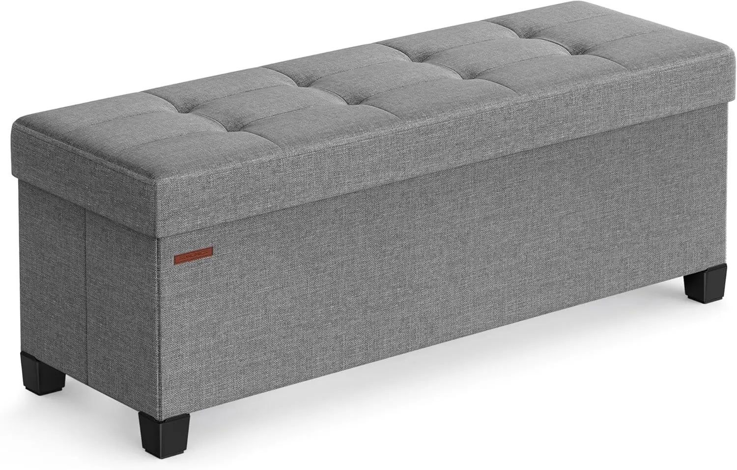 Storage Ottoman Bench, Foldable Foot Rest with Legs, 15 x 43 x 15.7 Inches, End of Bed Bench, Storage Chest, Load up to 660 lb