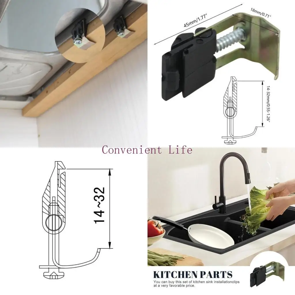 

L1EE 10pcs Undermount Sink Mounting Fasteners Mounting Hardware for Kitchen Bathroom