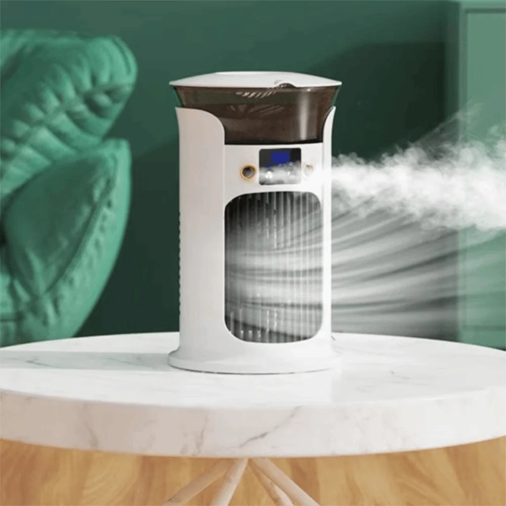 3 Speed Portable Air Cooler Silent Timer Low Noise Operation USB Fan Spray Humidification Small Size Air Conditioner Fan