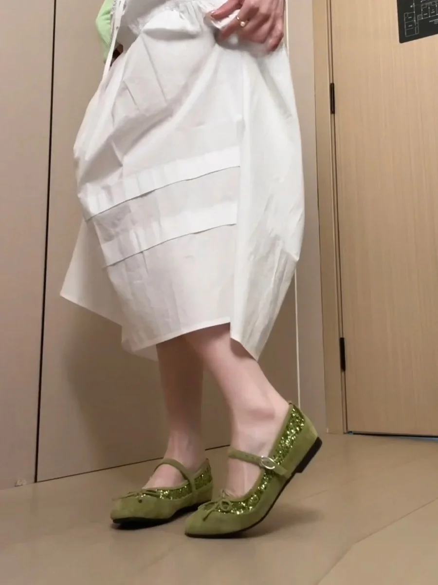 2026-new-knot-flat-bot-single-oes-women-ballet-oe-one-row-bule-mary-jane-fem-head-faionable-flats