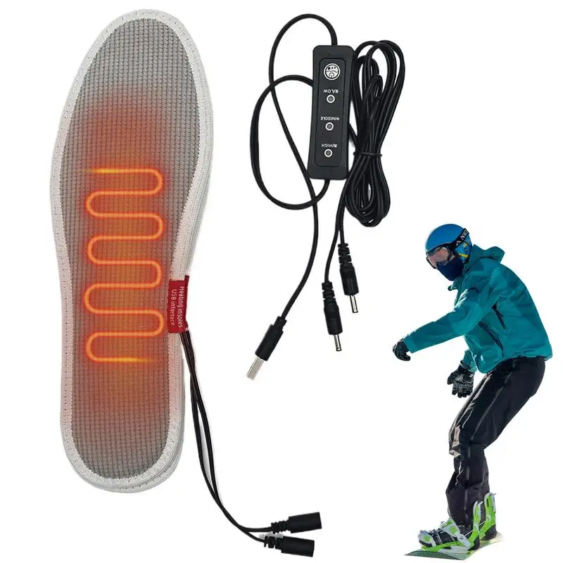 Heated Insoles 1 Pair Electric Thermal Insoles for Winter Fall Indoor Outdoor Washable Insoles Cold Weather Foot Warmers