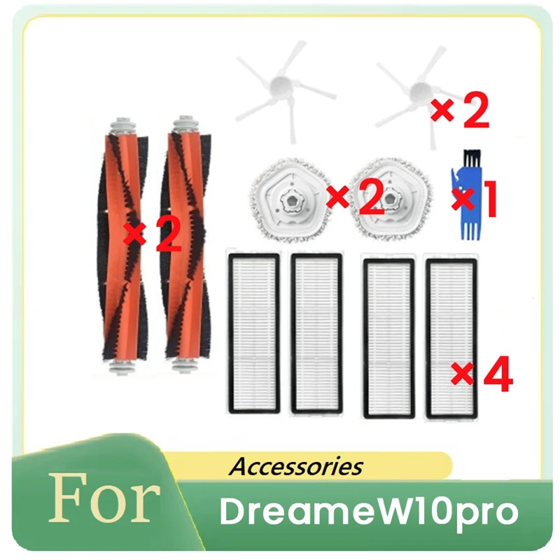 11 Pcs For Dreame W10 Pro Vacuum Cleaner Accessories Kit Main Side Brush Filter Mop