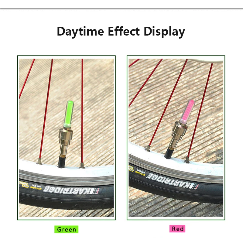 4Pcs Bicycle Bike LED Lights Tire Valve Cap Car Motorcycle Mountain Bicycle Wheel Tire LED Lights Decoration Tyre Air Valve Caps