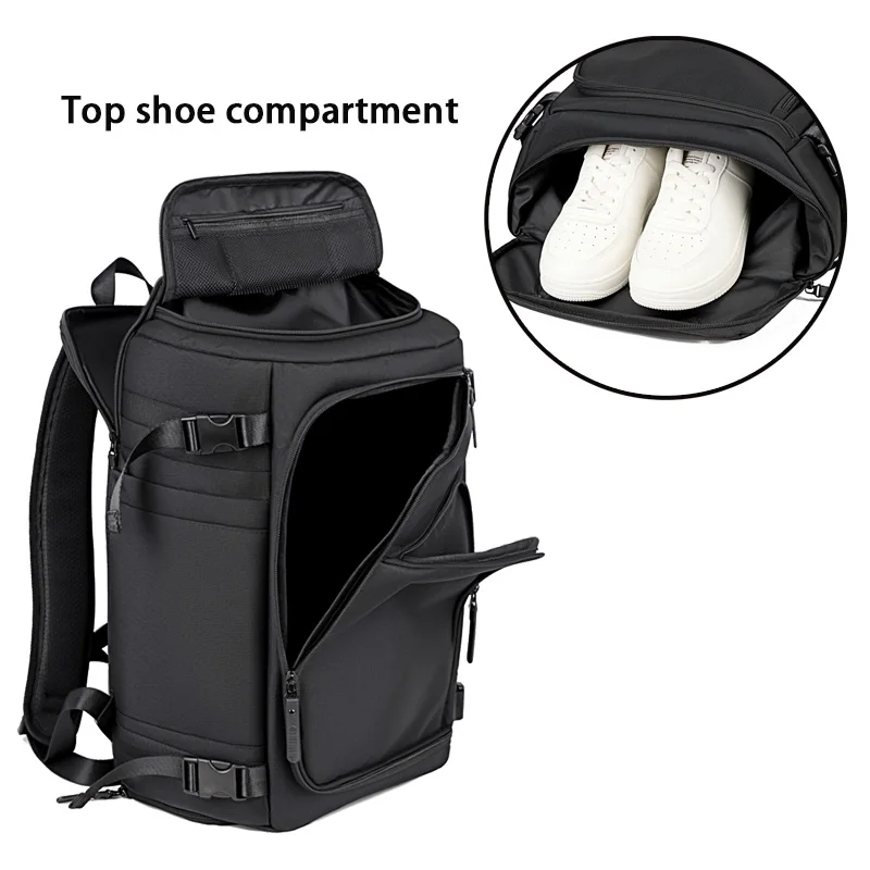 حقيبة ظهر للأعمال متعددة الوظائف، حقيبة ظهر للسفر ذات سعة كبيرة، حقيبة كمبيوتر محمول، حقيبة ظهر مع حجرة للأحذية #5