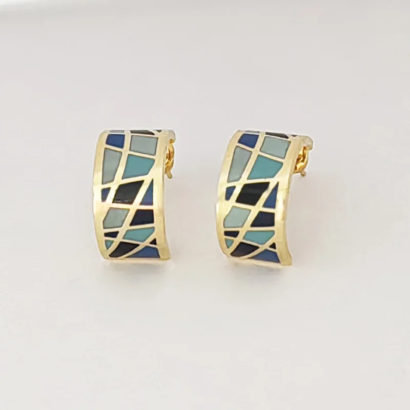 Color Culture  New Arrival High Quality  Women Enamel  Filled Color Design  Earrings