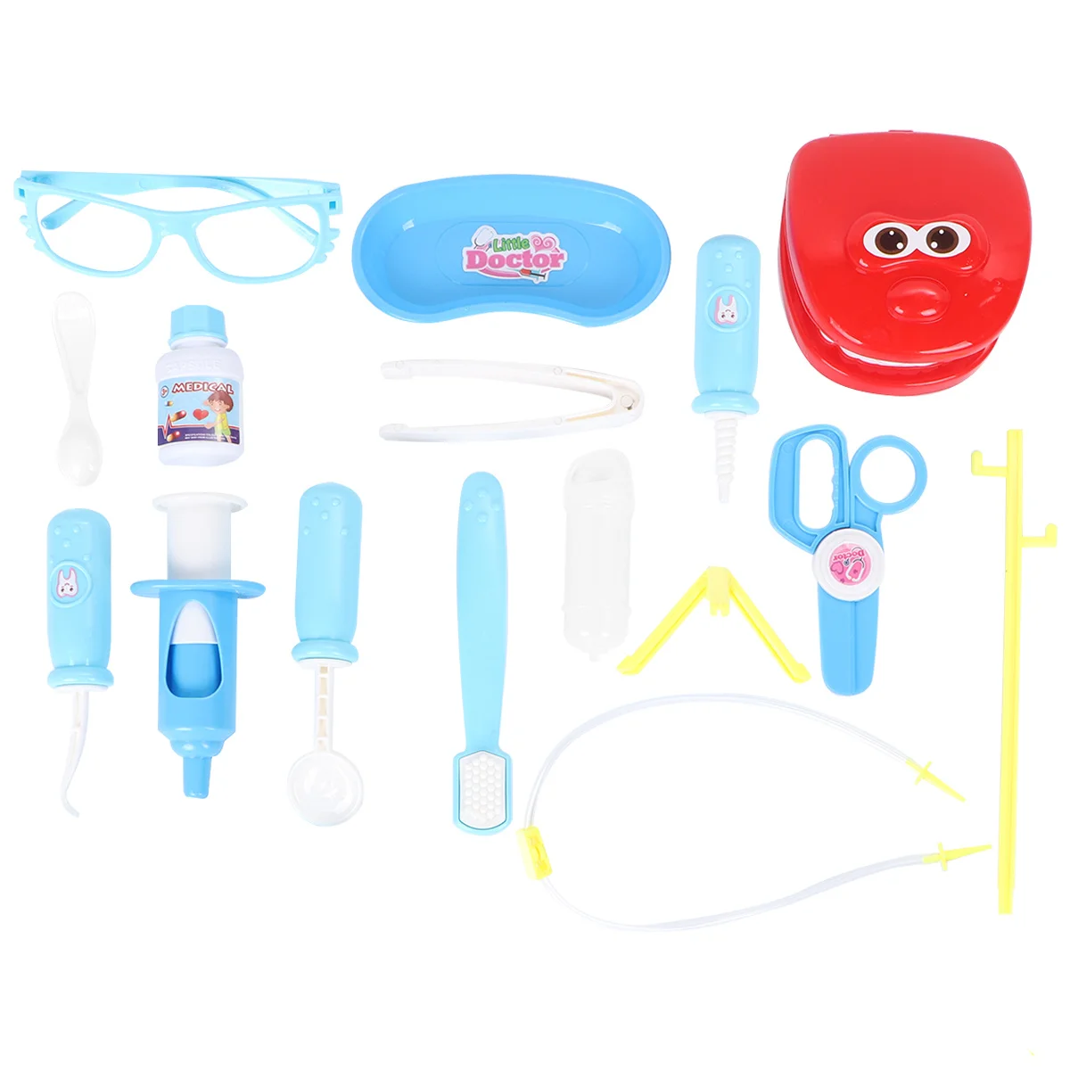 15Pcs Doctor Playset Kids Dentist Kit Medical Pretend Game Cosplay Safe Durable Gift for Children Doctor Toy Kit