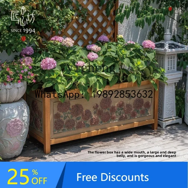 

F1 уличная цветочная коробка, большой цветочный горшок, балконная посадочная коробка, садовое украшение