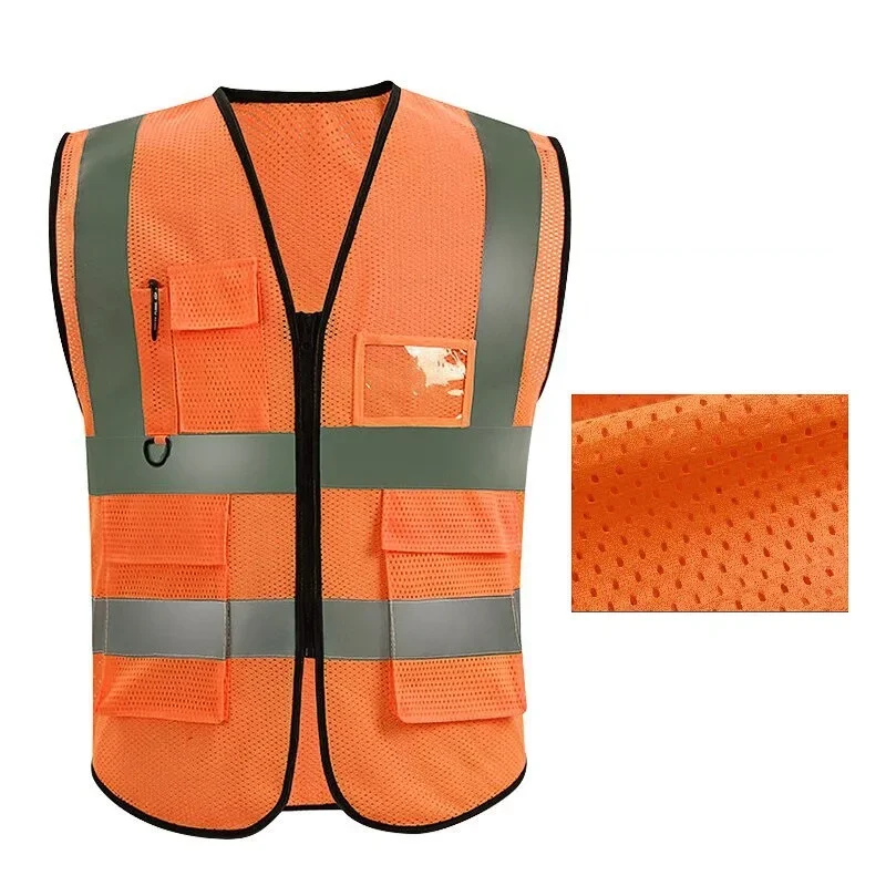 Summer Nighttime Multi Pocket Reflective Protective Clothing Reflective Coat Safe Structure Traffic Hygiene Garden Architecture