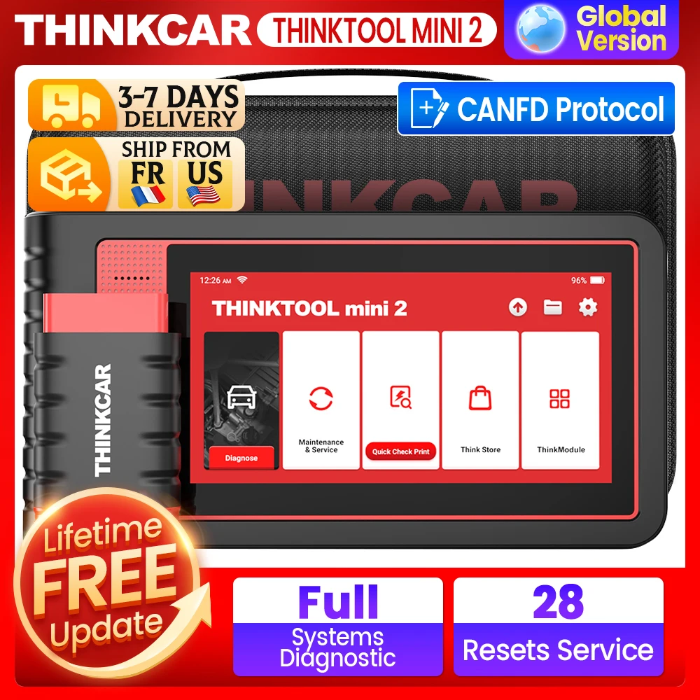 

THINKCAR Thinktool Mini Mini 2 CANFD Car Diagnostic Tool Obd2 Scanner Auto VIN Diagnosis Full System 28 Resets Free Code Reader