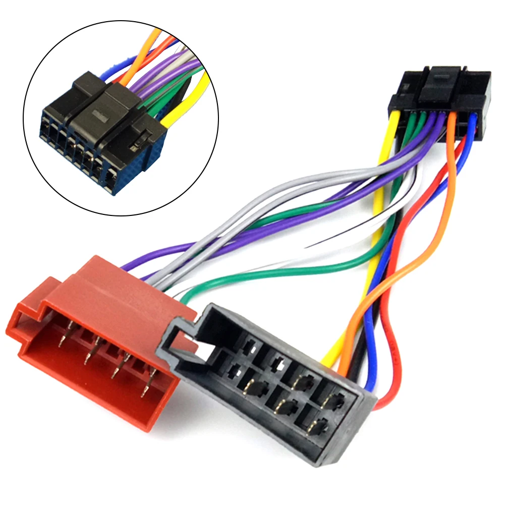 16pin Radio Wiring Harness Easy Installation Reliable Performance Direct Installation Practical Use ABS Material