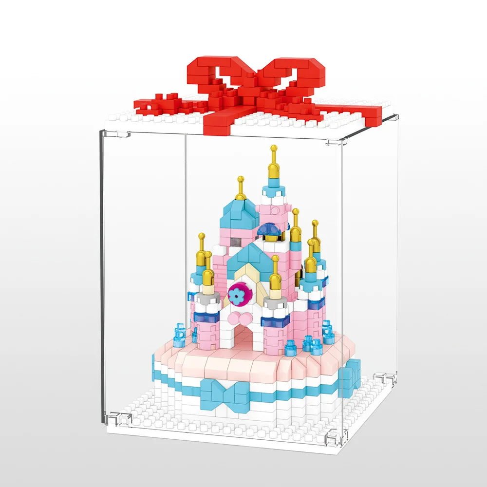 Disney Frozen Snow Castle Building Block Cake Series Donald Duck Daisy Microparticle Building Blocks Castle Birthday Gift Toys