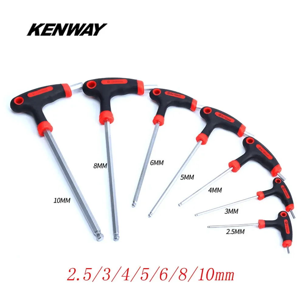 KENWAY Bike Hex Wrench Allen Key Screwdriver Screws Driver Bicycle Repair Tools 2.5mm 3mm 4mm 5mm 6mm 8mm 10mm Spanner Ball Head