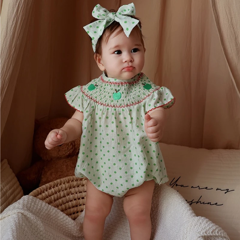 

Baby Fart Coat, Long-sleeved Primer, Embroidered Neckline, Spring Onesie, Baby Girl Triangle Climbing Suit