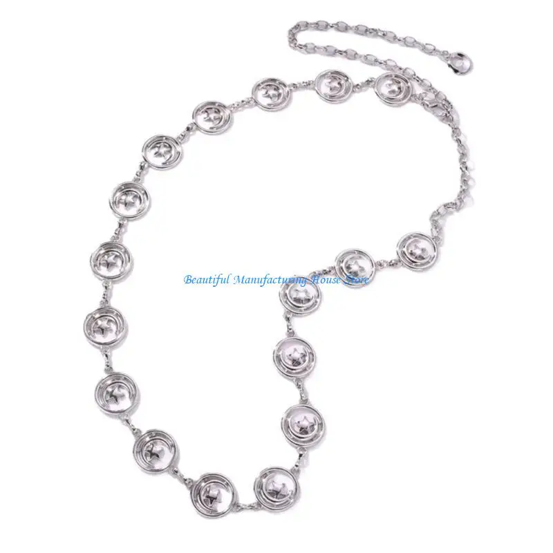 E56A فستان سلسلة حزام القمر ستار الخصر سلسلة تنورة حزام على شكل سلسلة الخصر مجوهرات